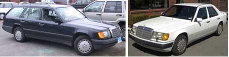 left: 124 chassis model 300TE. right: 124 chassis model 300E.